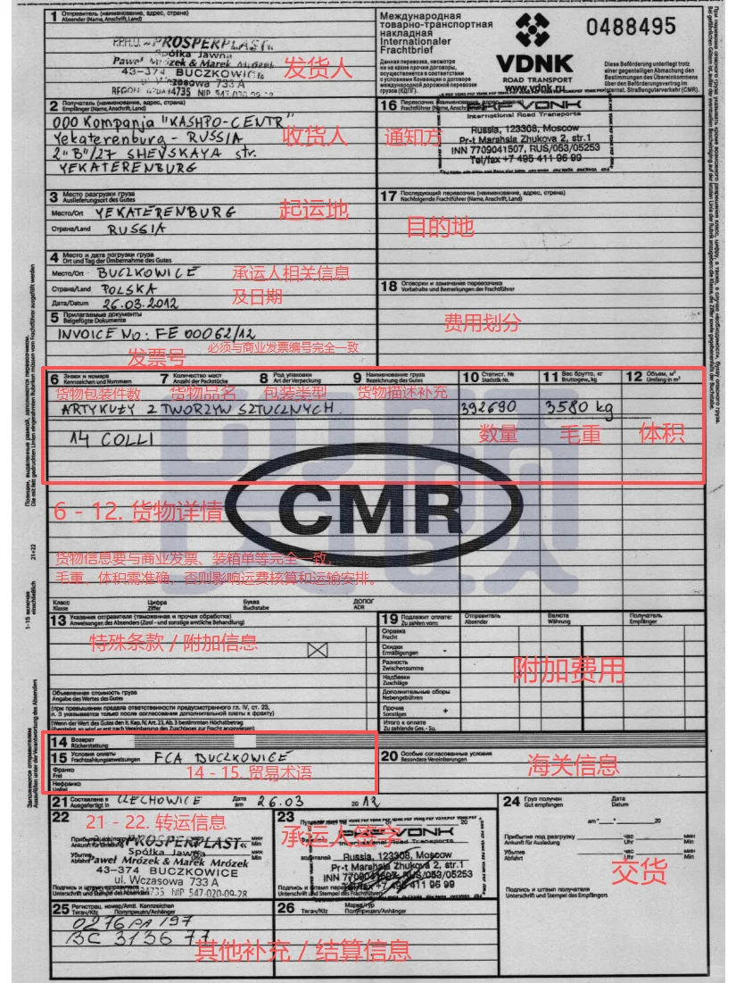 一文搞懂CMR 公路运输单(附文件详情)