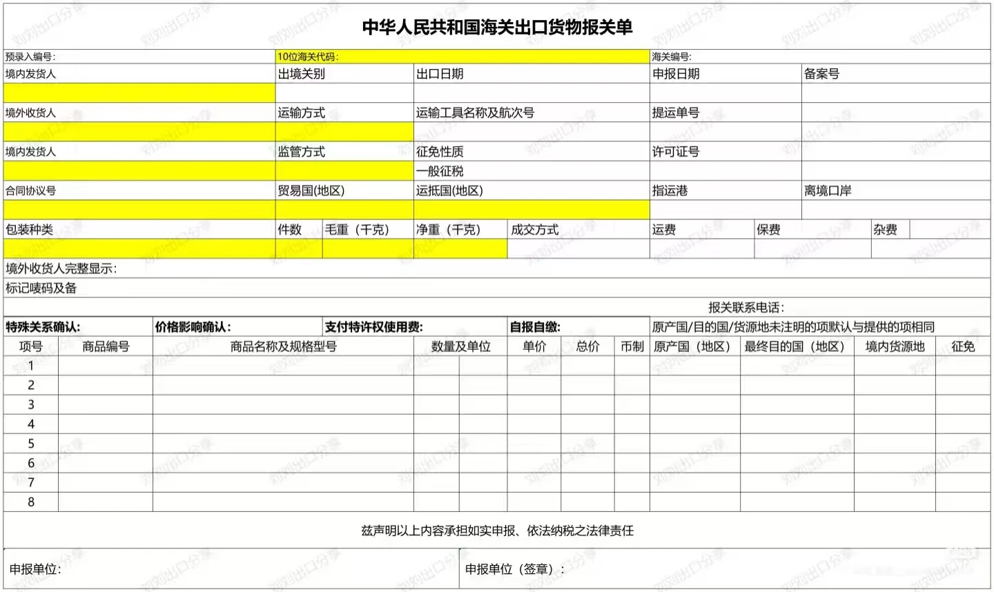 报关单填写全攻略