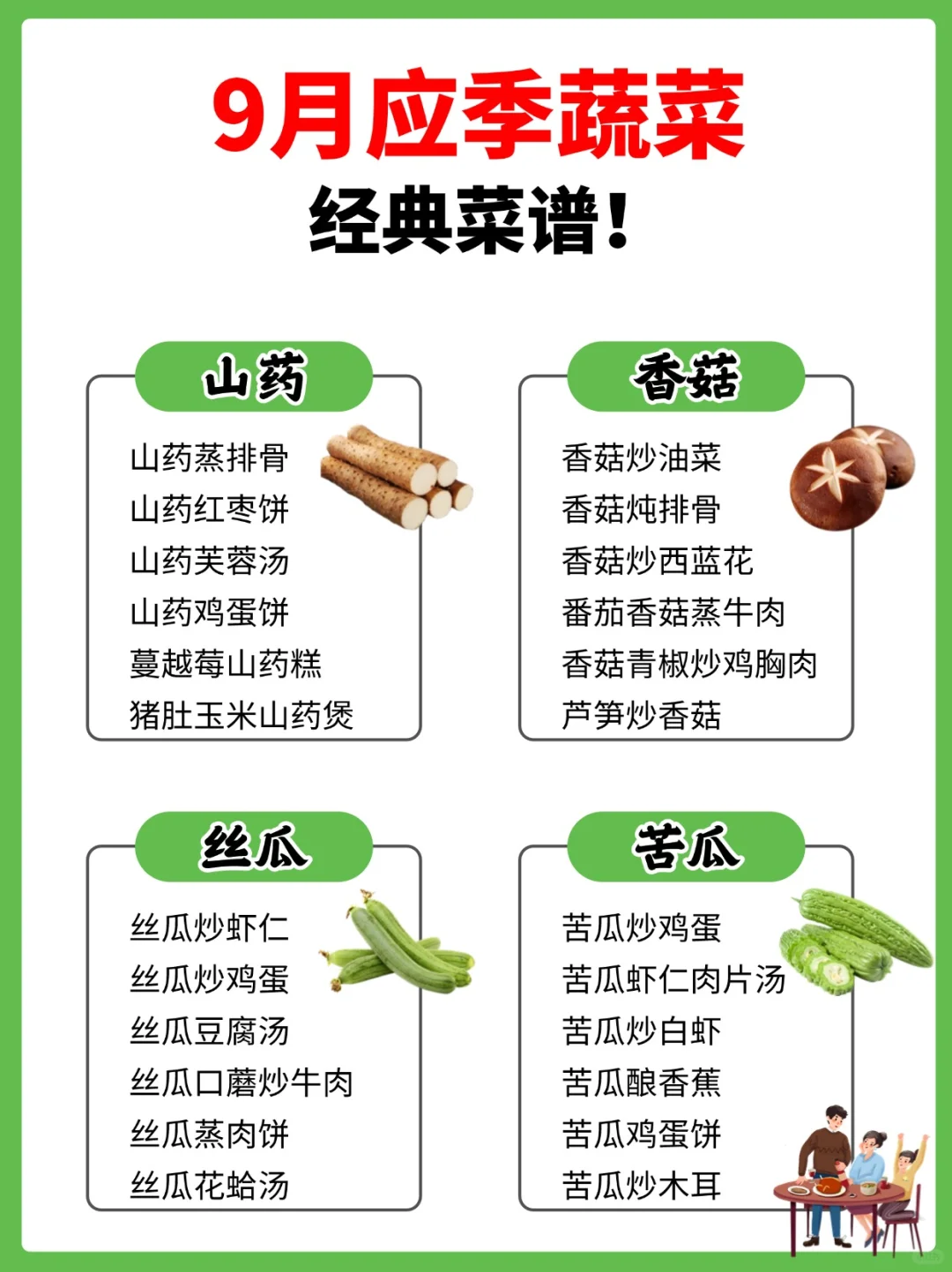 9月应季蔬菜！附经典菜谱！大人小孩多吃！