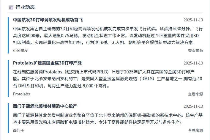 2025年11月14日·金属3D打印粉末市场日报