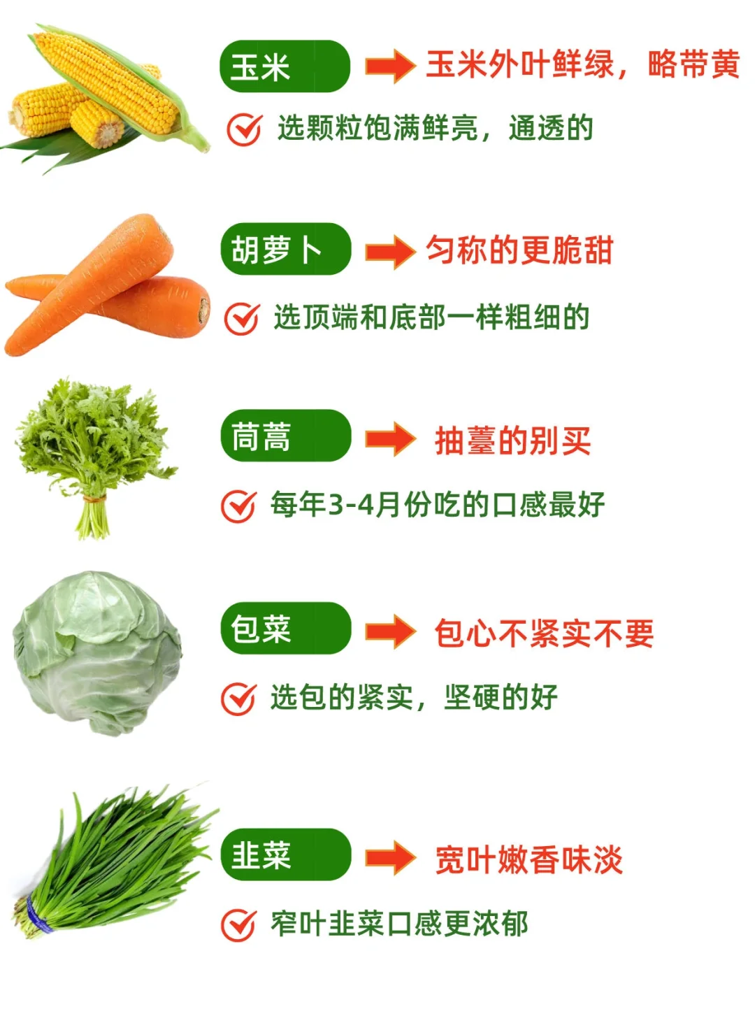 蔬菜篇｜25个挑选蔬菜小技巧，你选对了吗⁉️