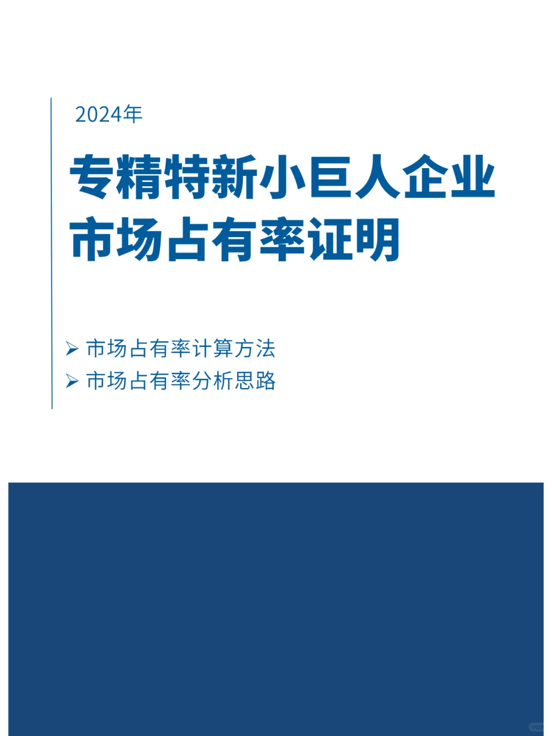 A040 专精特新小巨人企业市场占有率证明