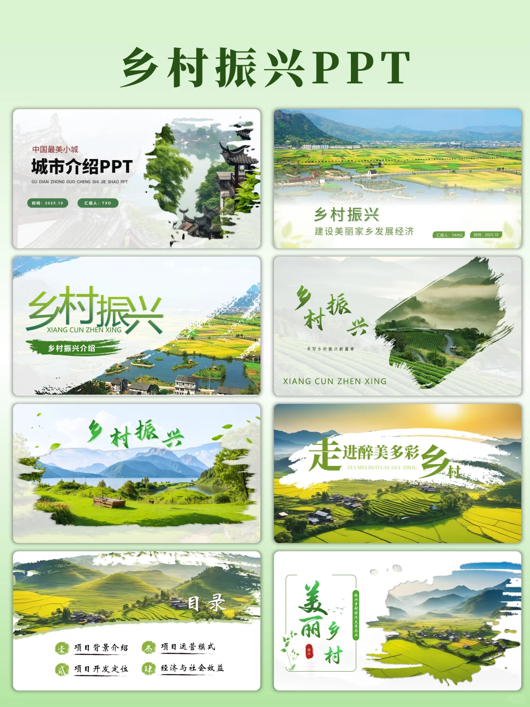 领导喜欢的绿色乡村振兴PPT