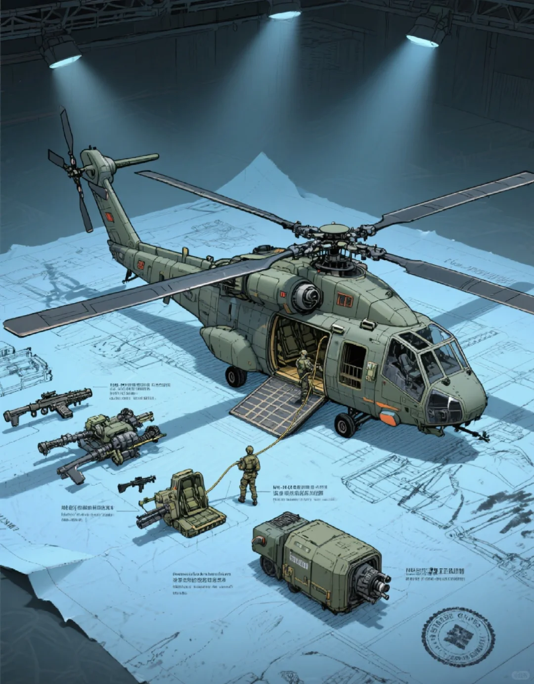 AI画飞机系列·突击运输直升机