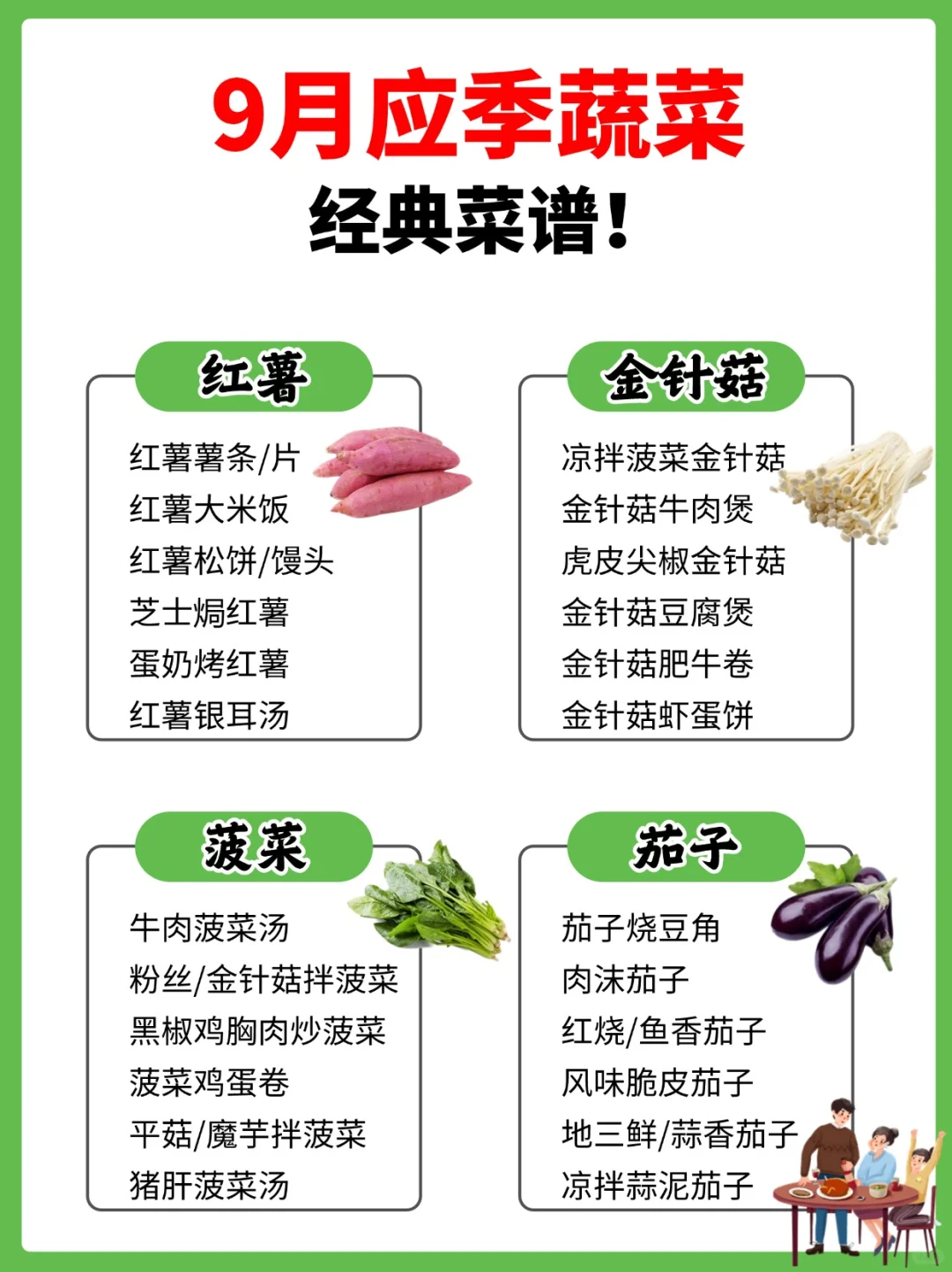9月应季蔬菜！附经典菜谱！大人小孩多吃！