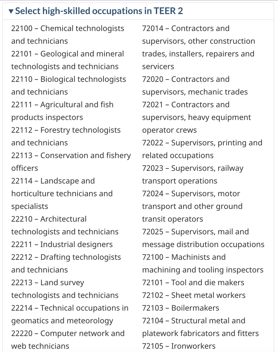 2025年1月25起，毕业工签可申请配偶工签列表