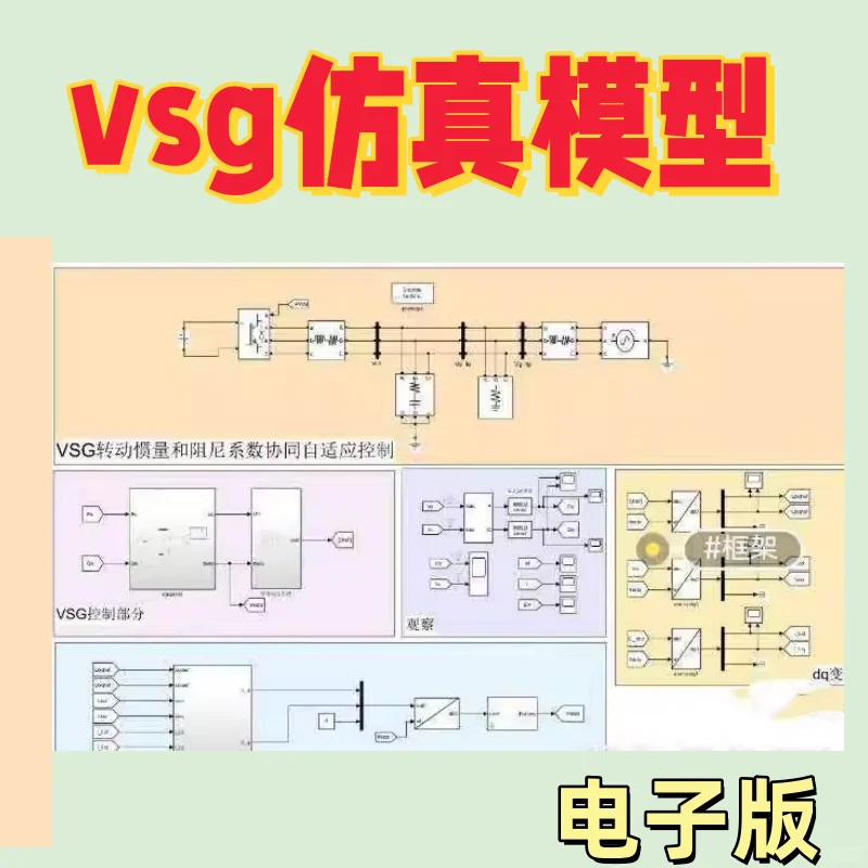 vsg仿真模型,虚拟同步发电机自适应控制