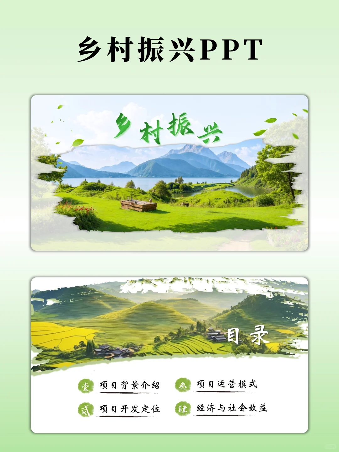 领导喜欢的绿色乡村振兴PPT