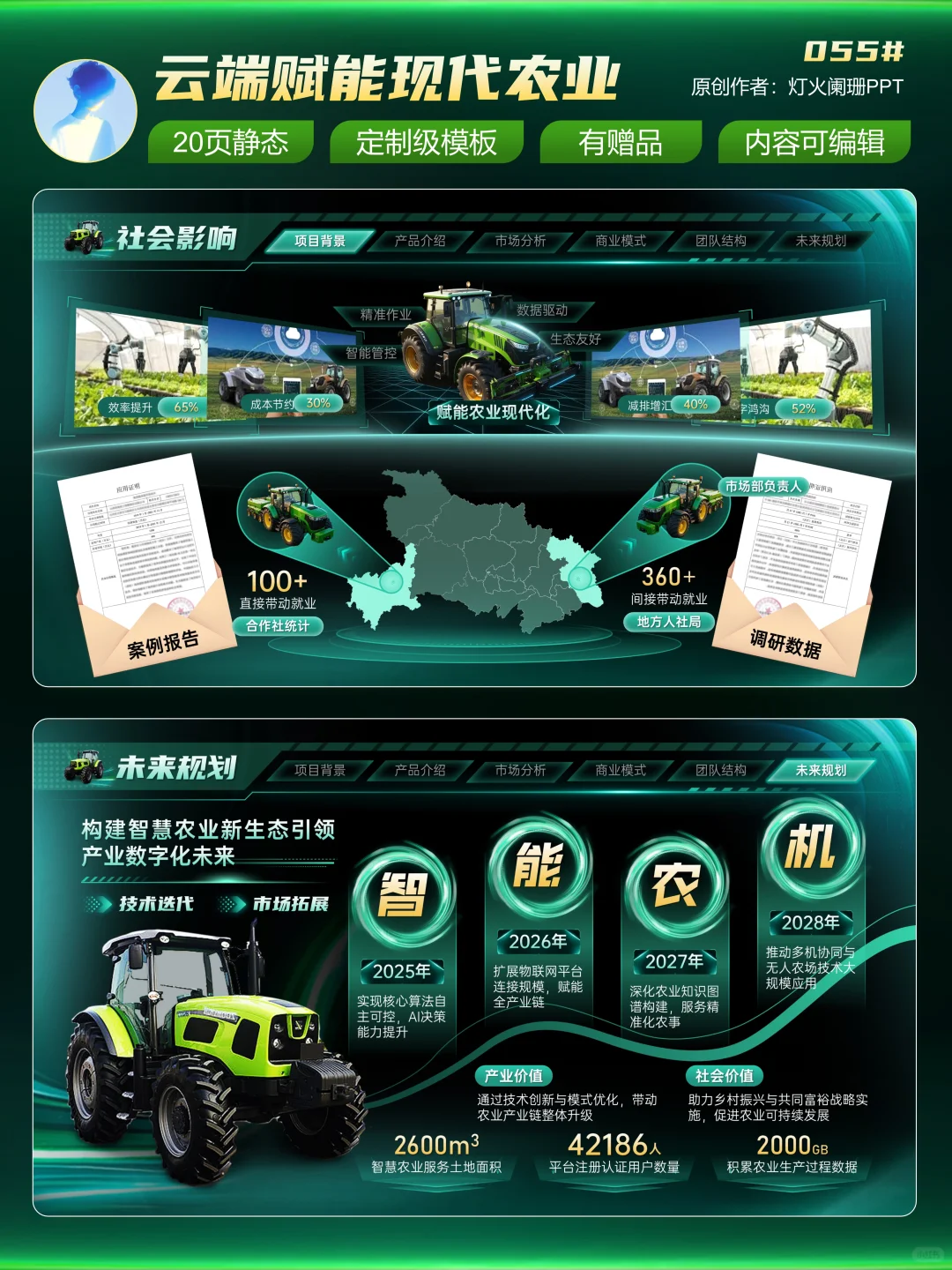 金奖创赛模版?智能农机设备助力农业发展