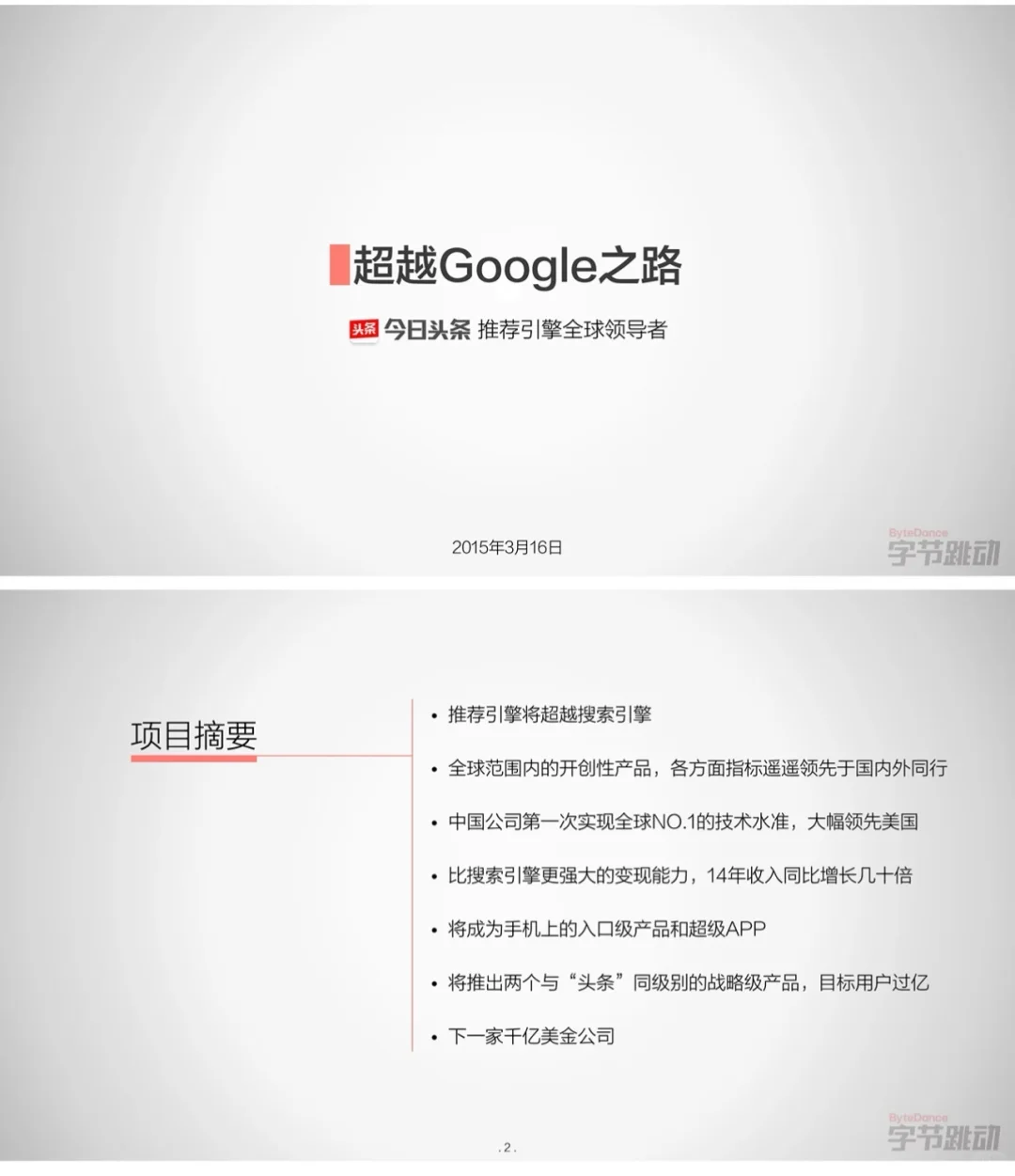 字节跳动2015年融资商业计划书大揭秘?