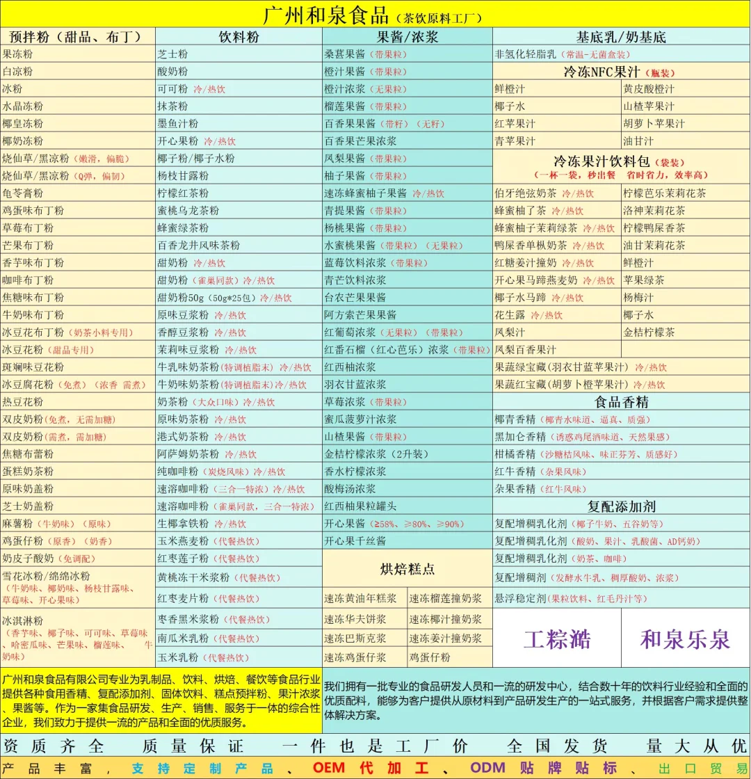 广州奶茶原料供应商，广州奶茶原料工厂批发