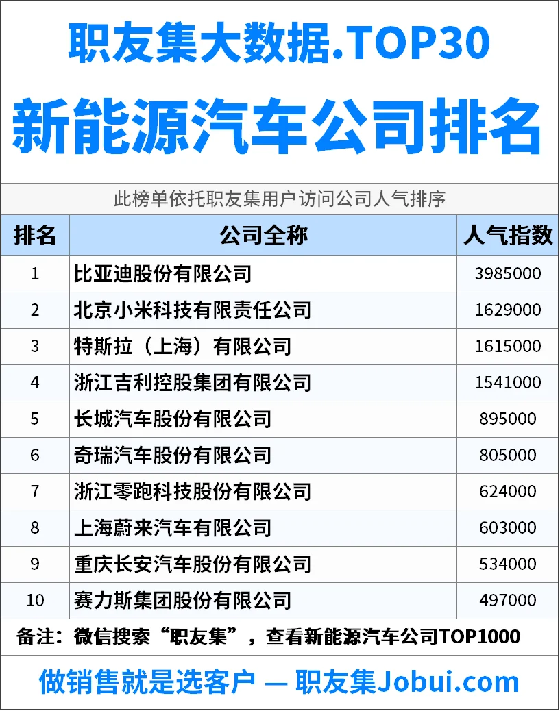 2025年中国‌‌‌‌新能源汽车公司排行榜