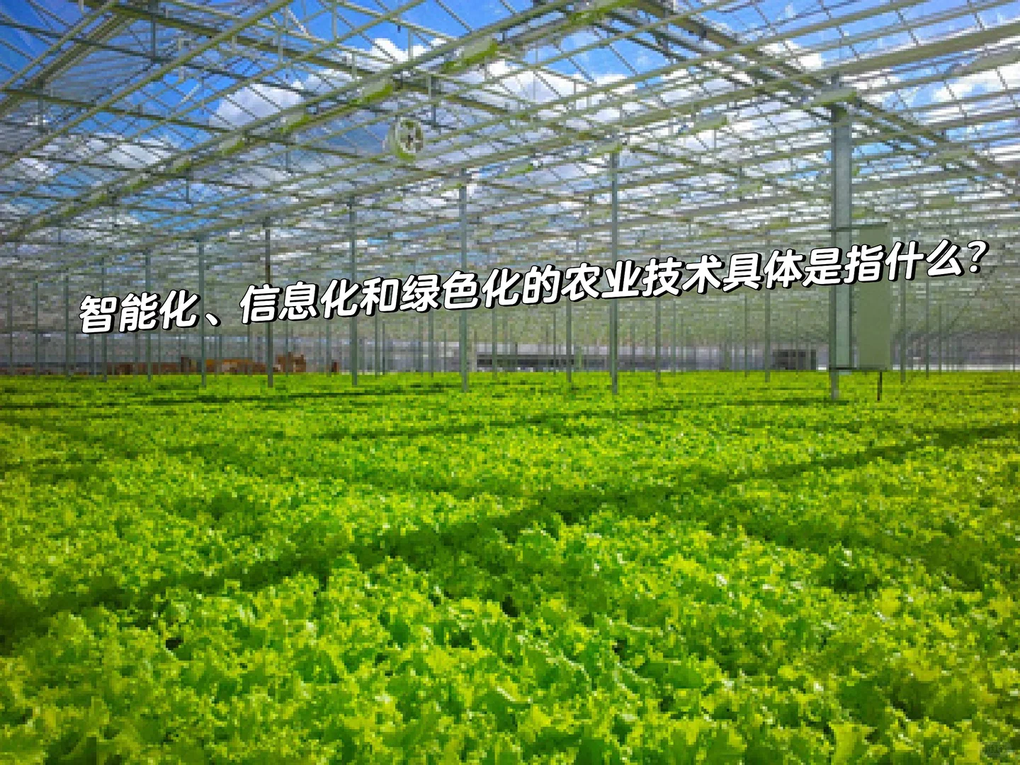 智能化、信息化和绿色化的农业技术具体是?