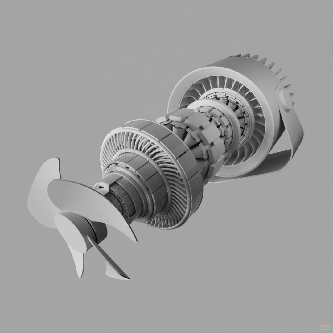 风扇电机渲染练习-08