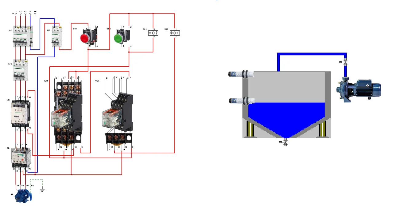 12、料仓缺料自动上料、料满自动停止电路