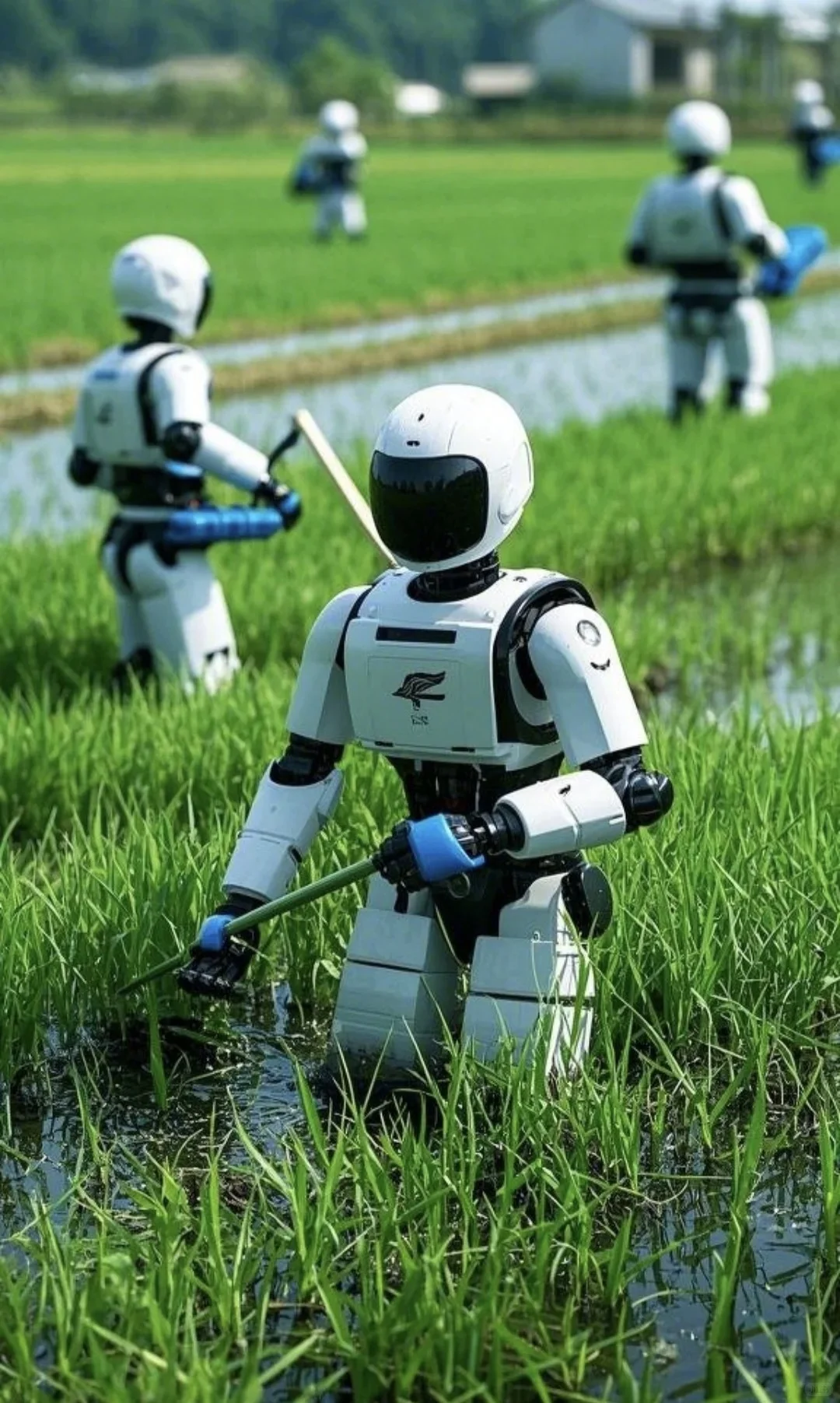 科技感满满的机器人农活干的有模有样