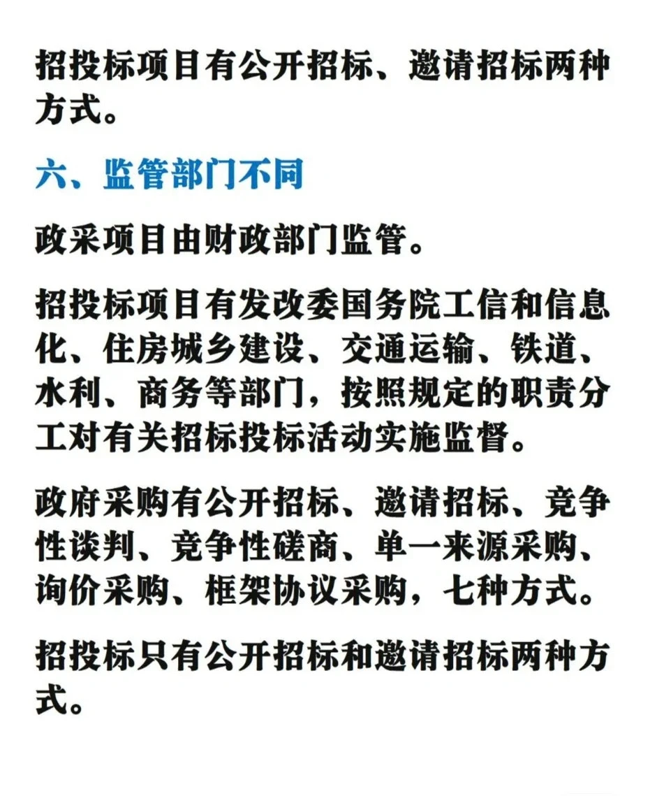 招投标必会知识点|政府采购和招标投标区别