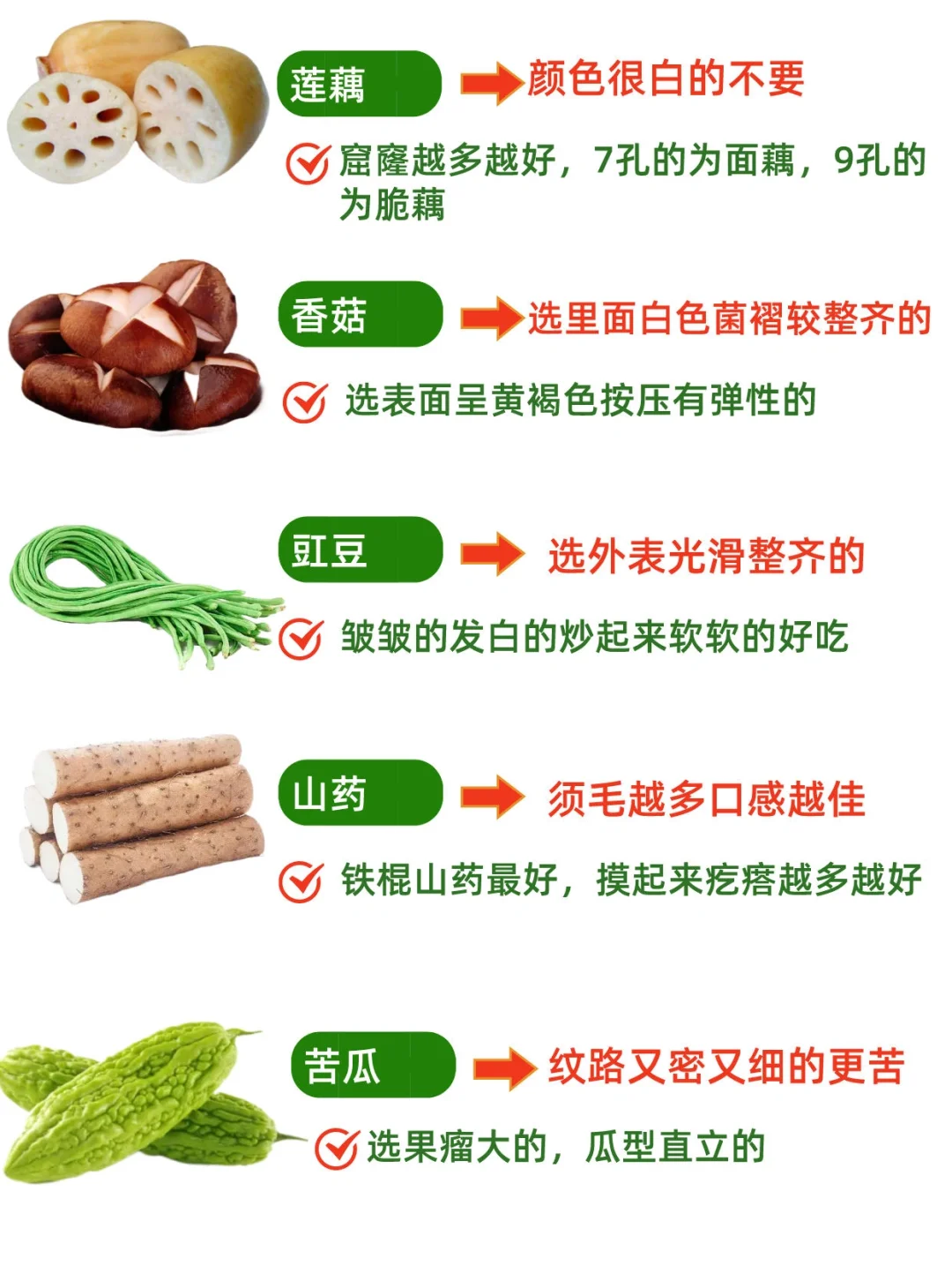 蔬菜篇｜25个挑选蔬菜小技巧，你选对了吗⁉️