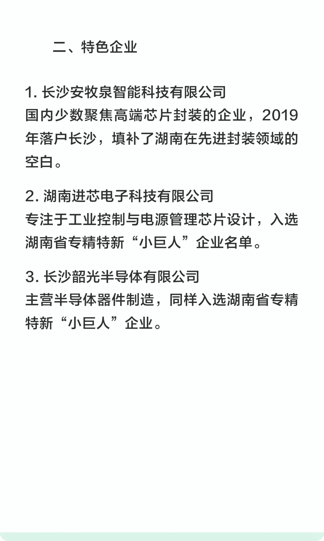 湖南省重点半导体企业