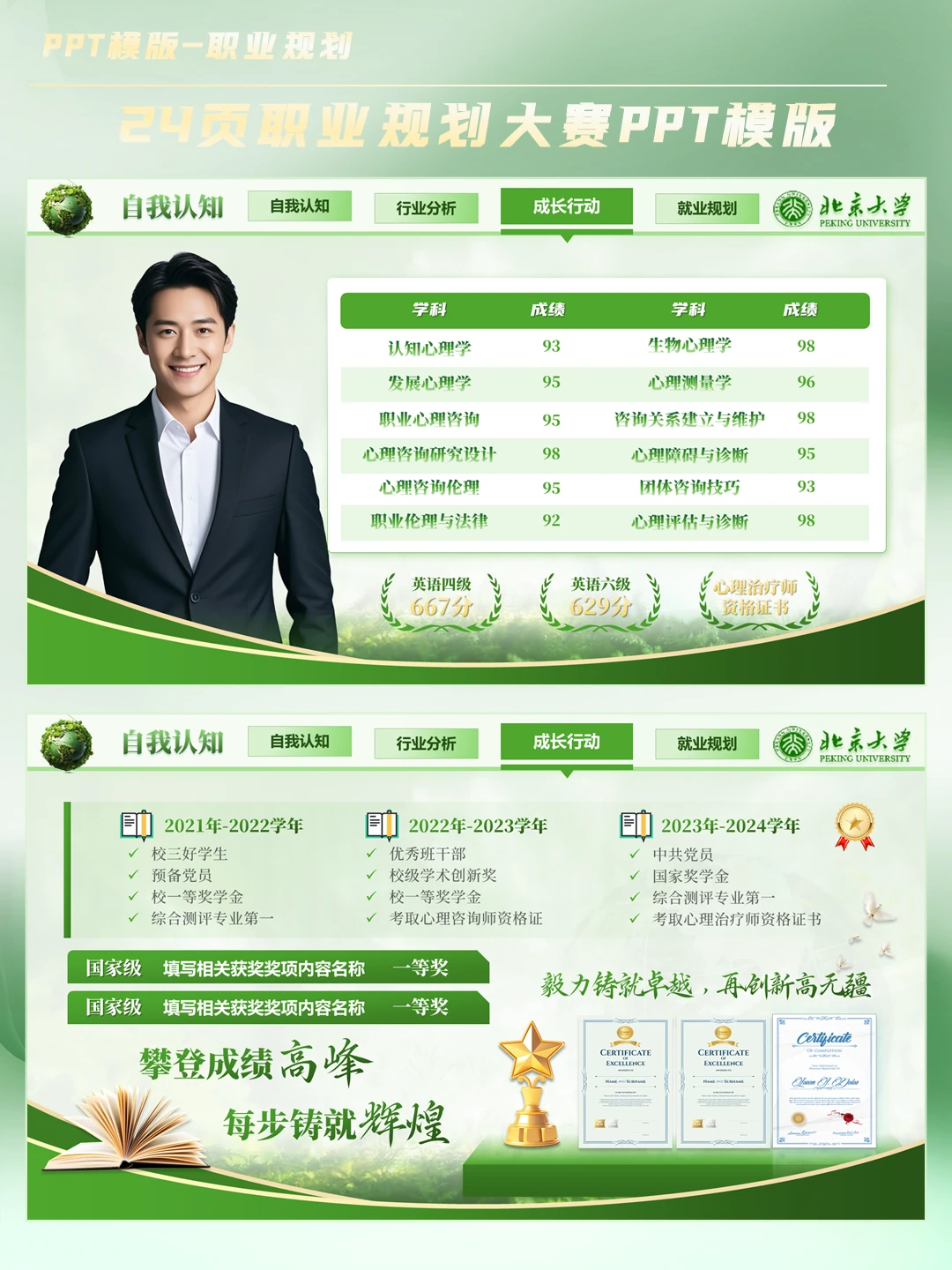 高级感拉满! 双碳绿色职业规划PPT绝绝子