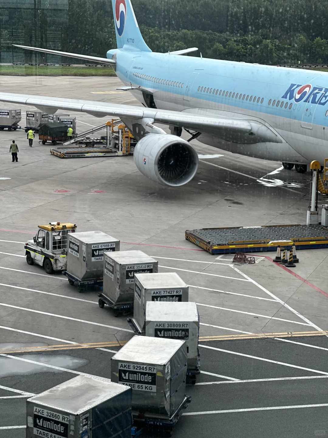 机场里最爱看运行李的小拖车、跑来跑去又萌