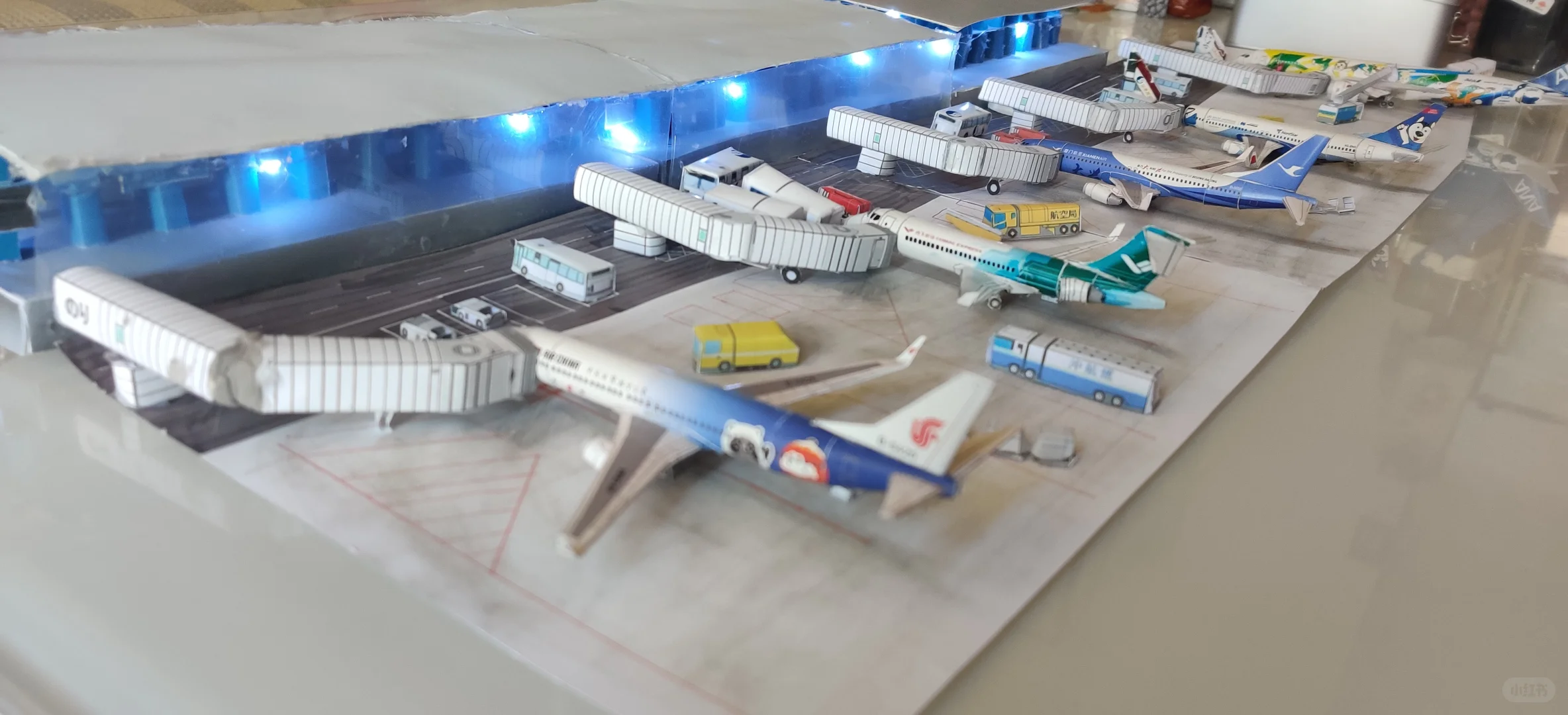 机场纸模型半成品