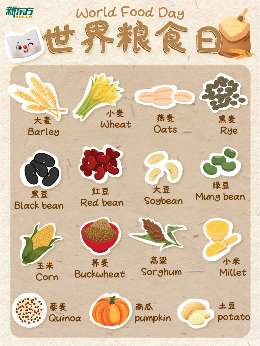 世界粮食日|粮食双语图鉴?