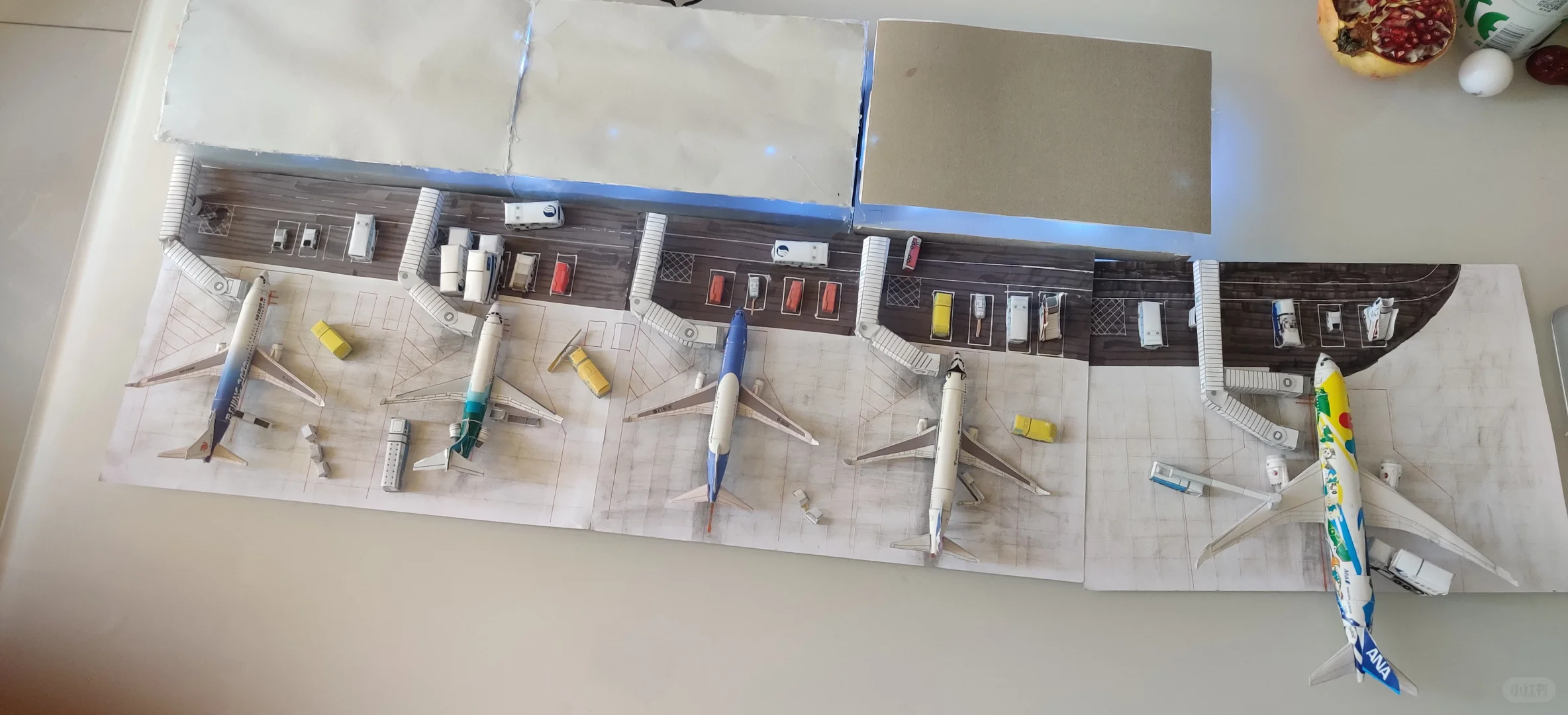 机场纸模型半成品