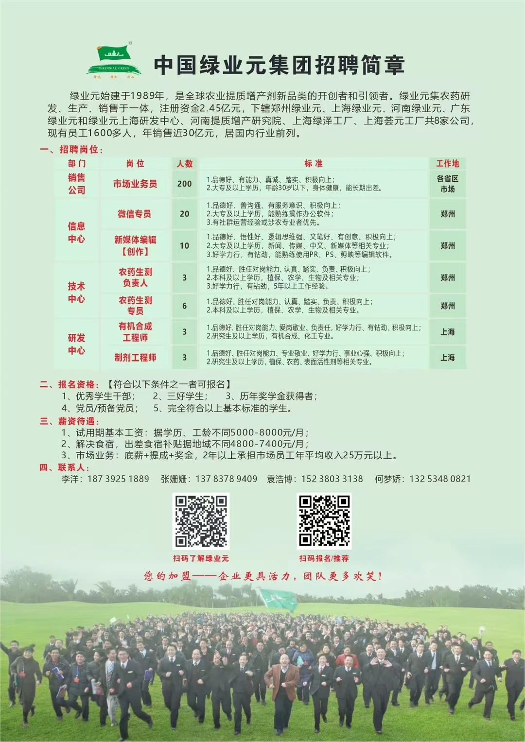 绿业元入职一年，想问什么随便问