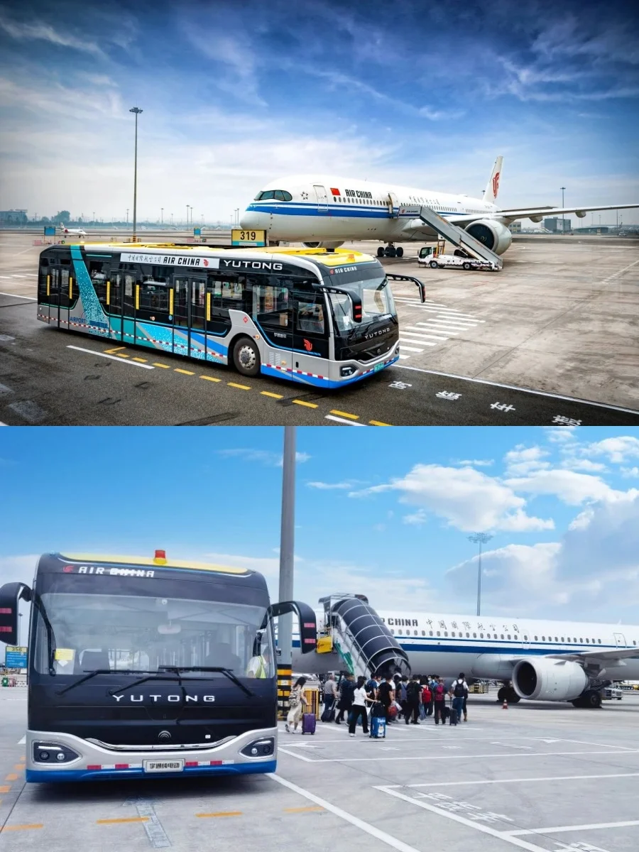 在机场坐摆渡车坐出了 “城市一日游” 感觉