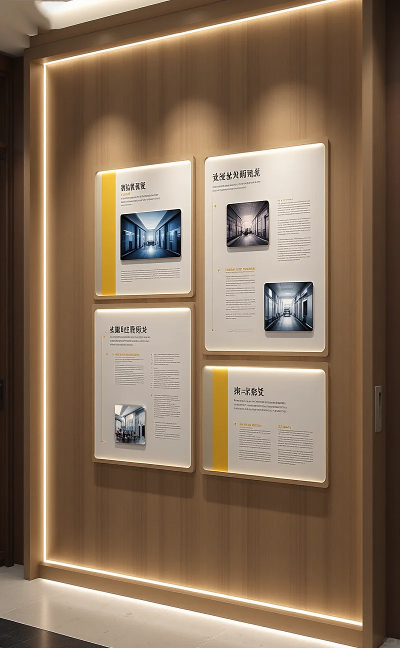 高级简约的企业文化墙设计