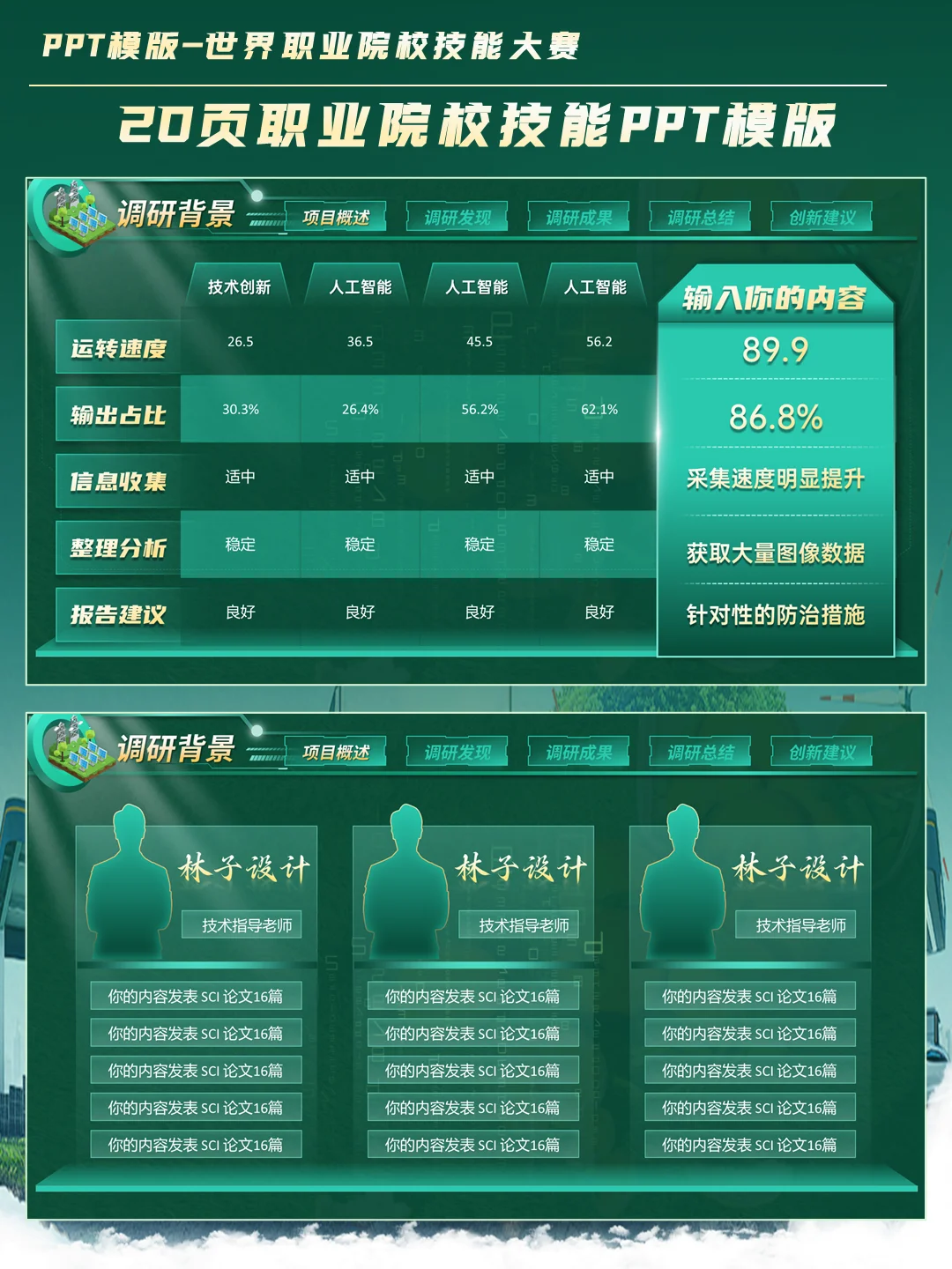 互联网+蓝色主题碳中和PPT模板，超专业！