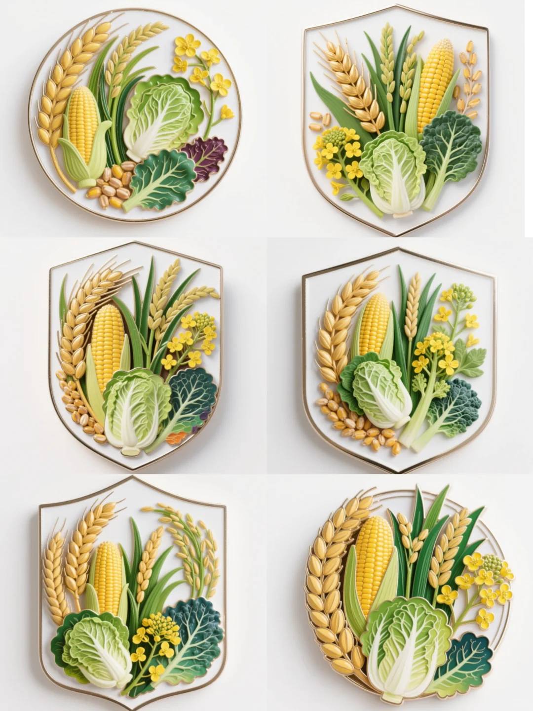 [设计]农作物丰收徽章，感受满满的收获喜悦