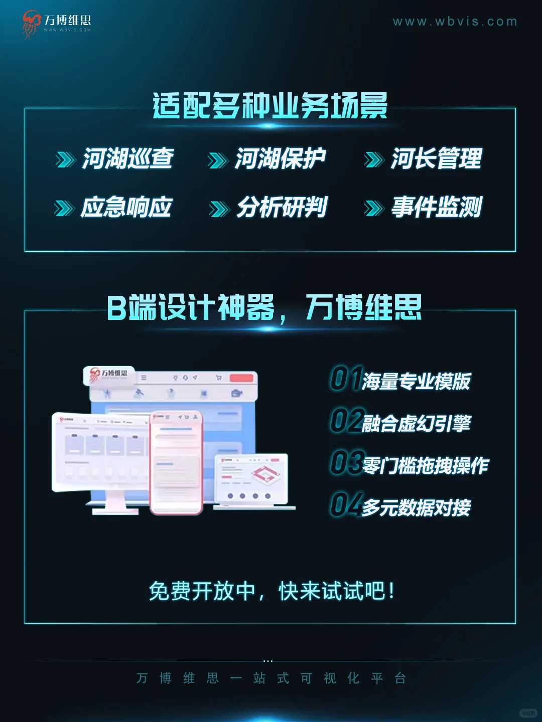 找了半天的智慧河长大屏，原来在这里！