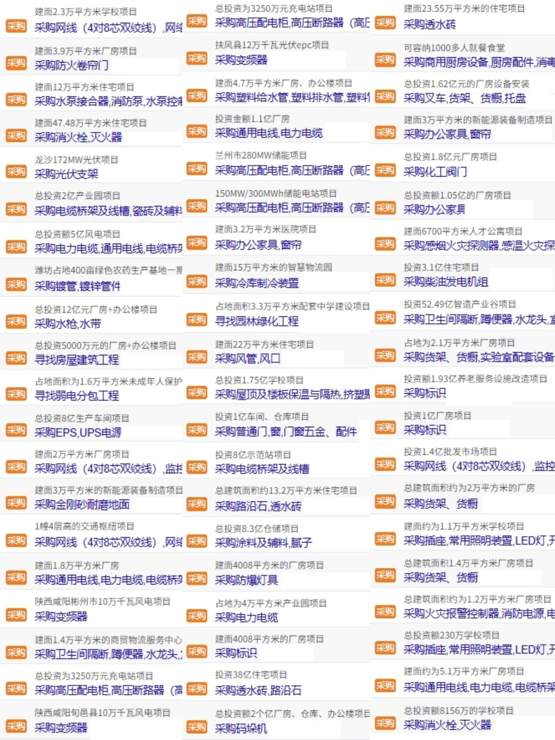 招标采购、工程采购信息更新