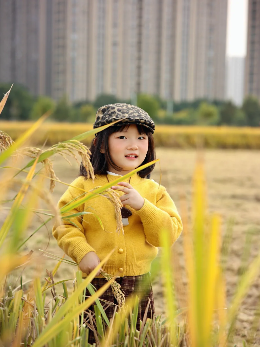 杭州稻田遛娃拍出电影感!娃的红脸蛋全靠它!