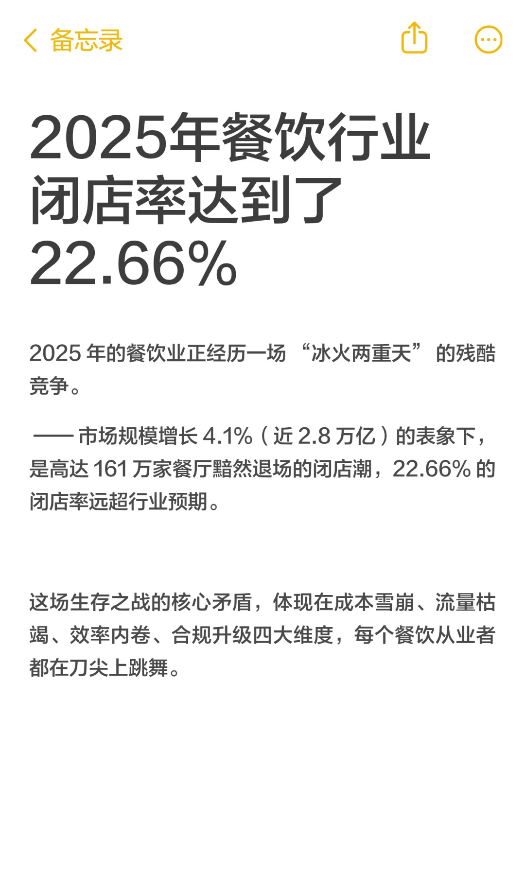 2025年餐饮行业闭店率达到了22.66%