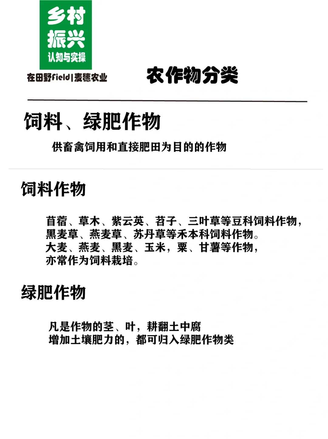 助力乡村振兴｜了解农作物的分类