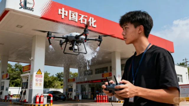 无人机洗加油站！防爆安全感拉满