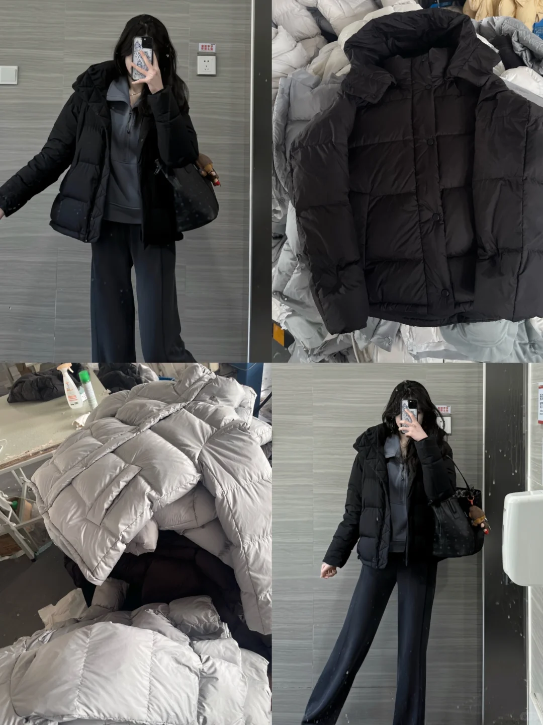 姐妹萌！露系羽绒服工厂实拍live图！快来康康