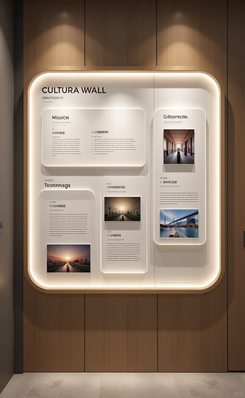 高级简约的企业文化墙设计