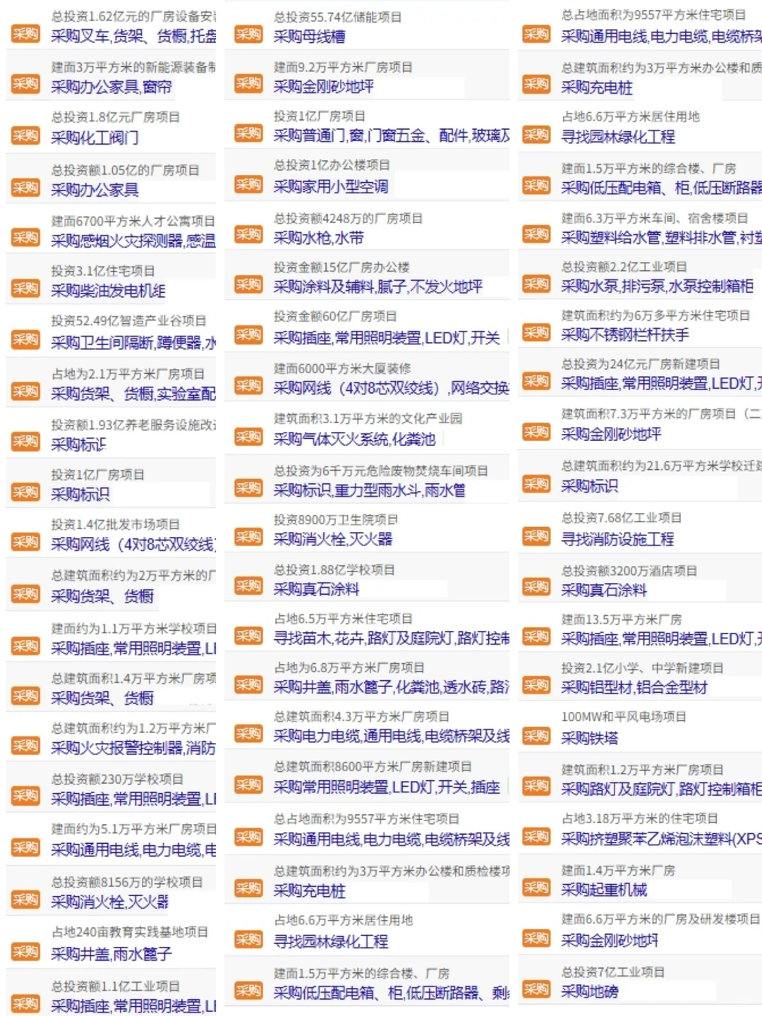 招标采购、工程采购信息更新