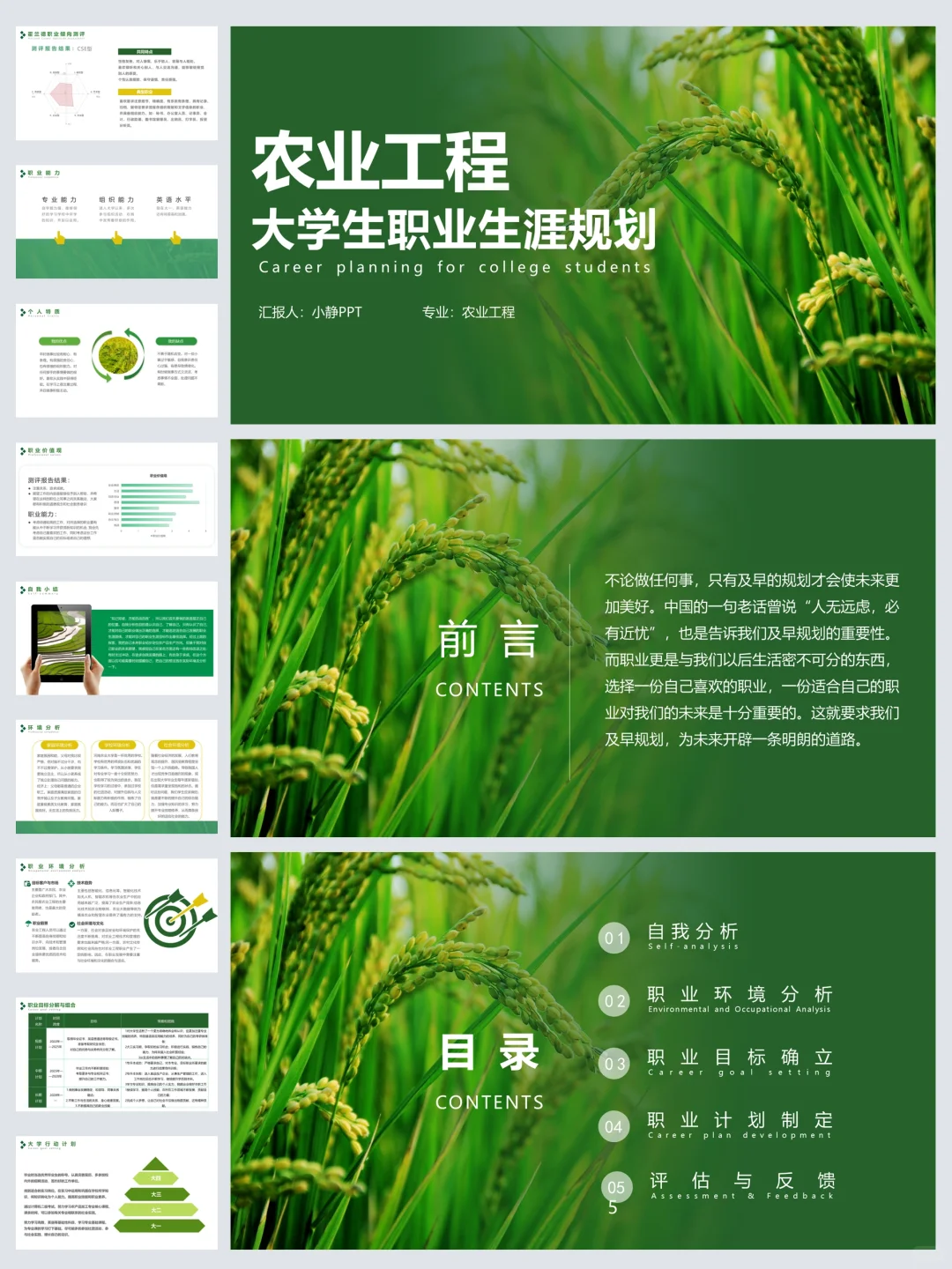 农业工程专业～职业生涯规划