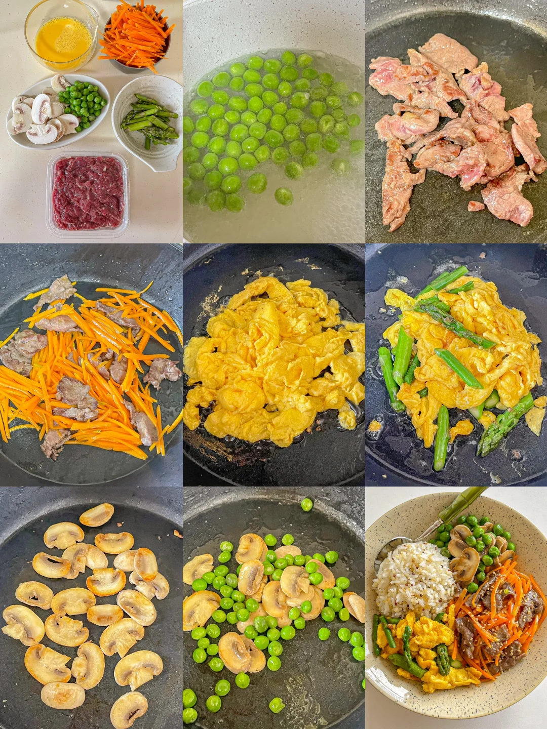 干净饮食?牛肉炒胡萝卜藜麦饭?无糖汽水