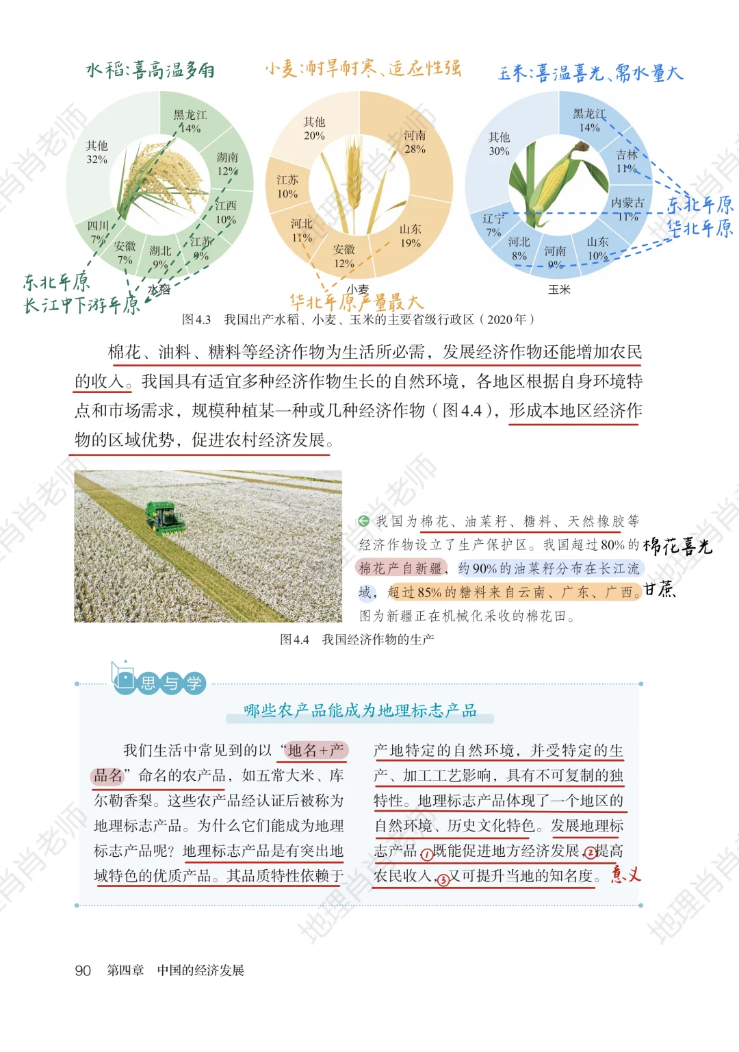 新人教版八上｜课本笔记｜4.1 农业