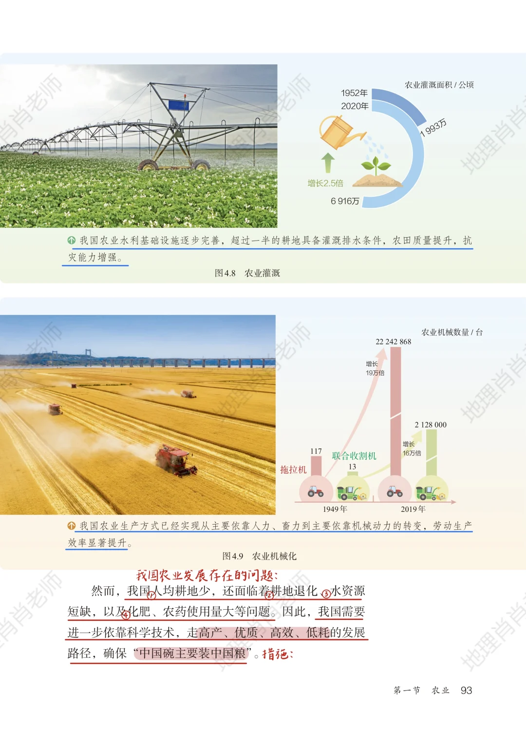 新人教版八上｜课本笔记｜4.1 农业