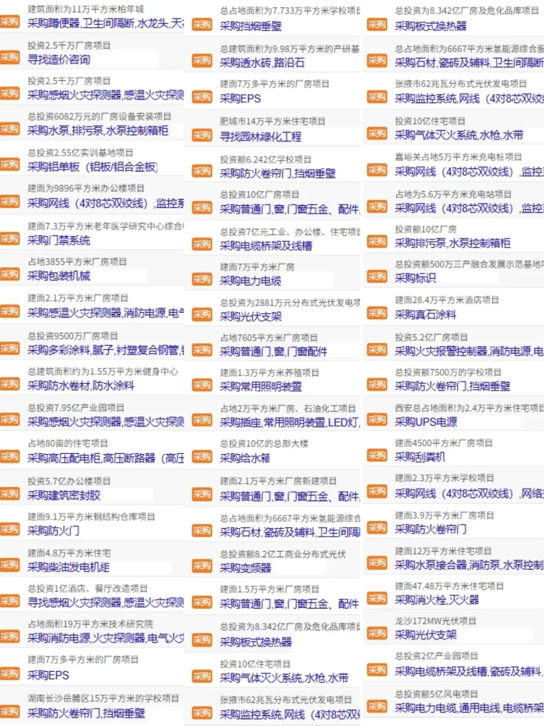 招标采购、工程采购信息更新