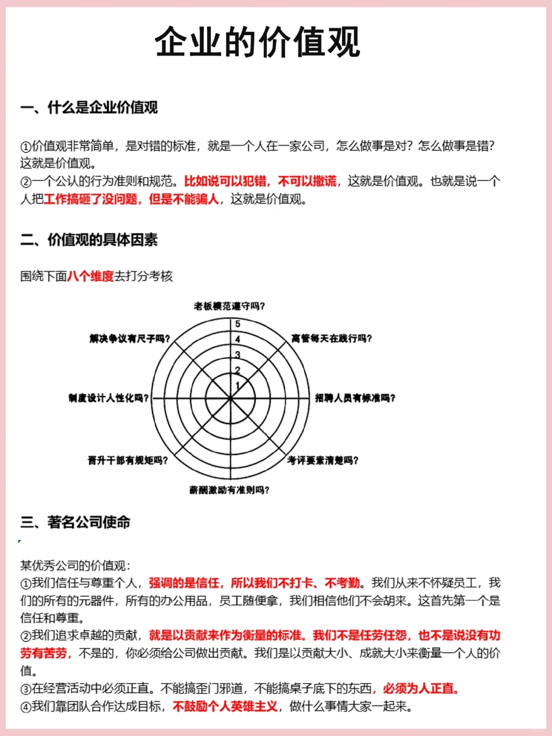 经营企业三大件-“企业的价值观”
