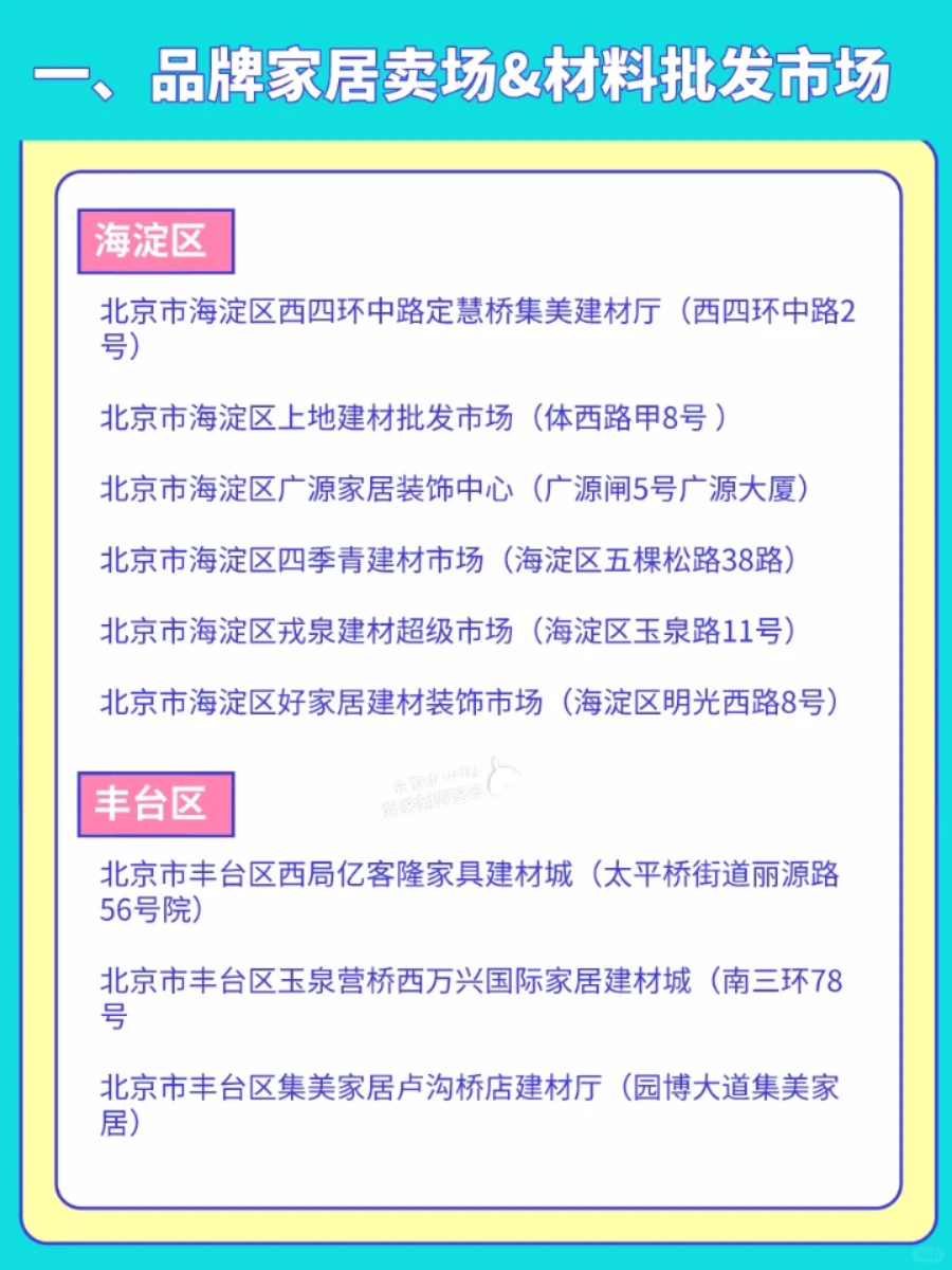 北京各区建材市场介绍?告诉你哪里更实惠