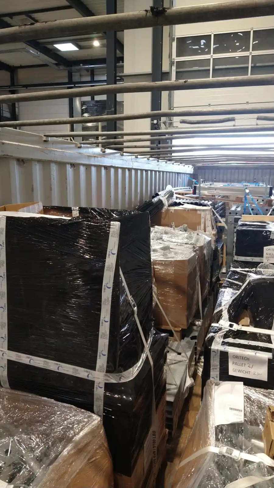 荷兰进口温室项目资材 装柜图 开顶箱